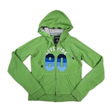 Y2k Victorias Secret Pink Full Zip Thermal Hoodie Green Embroidered 80 Baddie