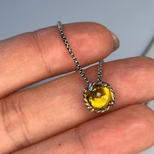 Authentic david yurman necklace yellow citrine pendant and sterling silver
