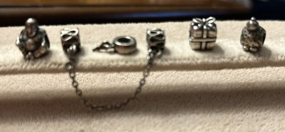 Vintage lot of 6 Sterling Silver Pandora Retired Charms