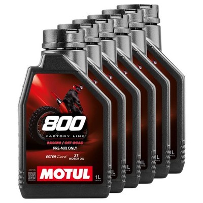 Motoröl Motul 2T synthetisch 800 Factory Line Offroad Racing 6 X 1 Liter API TC