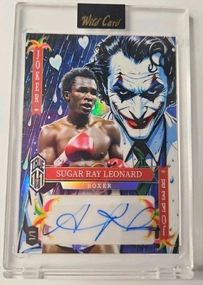 2025 WILD CARD FULL FACE JOKER TRUE 1/1 AUTO SUGAR RAY LEONARD BOXING ICON MINT!
