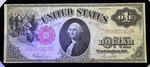 1917 $1.00 Bill FR#36 Legal Tender Note R96830403A Red Seal. UV Test Pass. Real - Picture 2 of 12