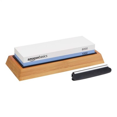 Amazon Basics Dual Grit 1000/6000 Whetstone Knife Sharpening Wet Stone