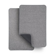 Bosap Bath Mat,Ultra Thin Bathroom Rugs,Rubber 1'5" X 2'3" 2 Pack , Grey