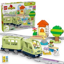 LEGO DUPLO Town Interactive Adventure Train Set Building Toy with Lights and