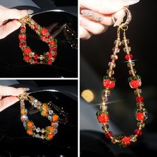 Sparkling Exquisite Phone Wrist Strap Lanyard Crystal Bead String Chain Bracelet