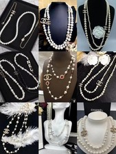 Perlenkette weiß, Kostüm Accessoires Lange Perle Halskette,Dame Weiße elegant