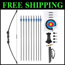 Youth Bow and Arrow Set for Kids 8-16, Fiberglass, 9 Arrows