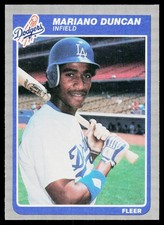 1985 Fleer Update Mariano Duncan #U-38 Rookie Card Los Angeles Dodgers. rookie card picture