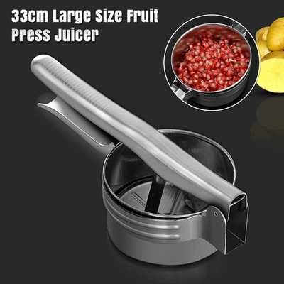 Obstpresse Utensil Edelstahl Kartoffelpüree Stampfer Entsafter Gemüse 33 cm