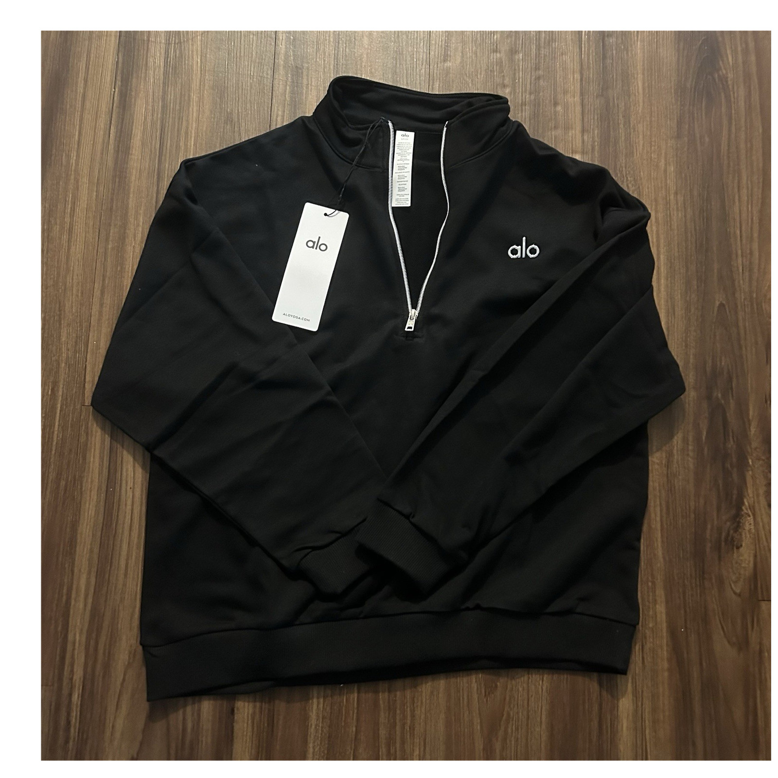 alo Accolade 1/4 Zip Pullover Sweatshirt Black Men's Size S | eBay