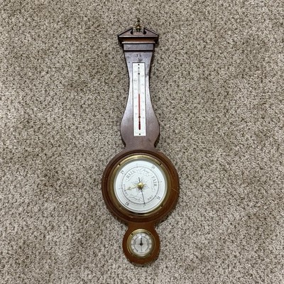 Vintage Airguide Barometer Thermometer Hygrometer Mahogany Wall Weather Station