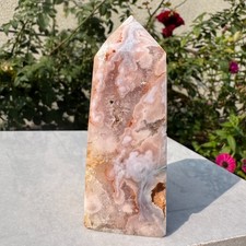 220G Natural Pink Amethyst point tower Quartz Crystal Cluster Mineral Specimen