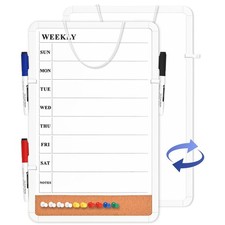Weekly Dry Erase Board for Wall, Small 11" X 17" Planning Board, Hanging Calend