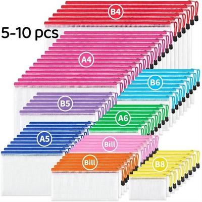 Dokumententasche A3/A4/A5/A6 Wasserdicht Mesh Zipper Taschen mit Reißverschluss
