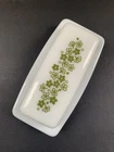 Vintage Pyrex Spring Blossom Butter Dish With Lid Green Pattern Milk Glass USA