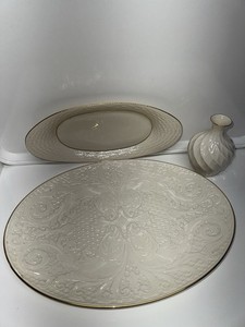 (3) pcs. Lenox Serving Platter, Lenox Oval Dish, Lenox Vase.