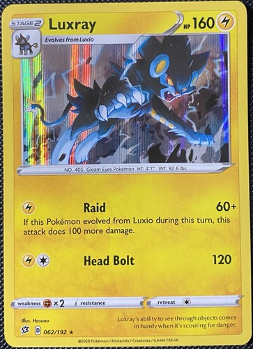 Luxray 062/192 Swsh02: Rebel Clash Holo LP Pokémon