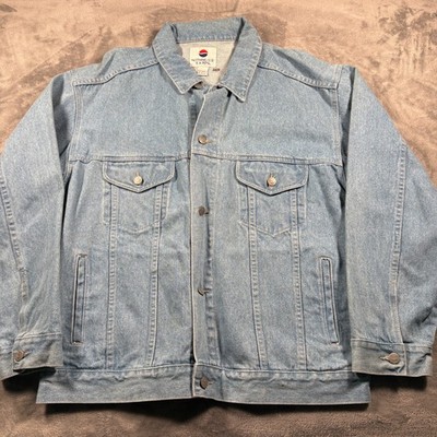 Vintage Nothing Else Is A Pepsi Trucker Jacket Mens XL Blue Denim Button Front