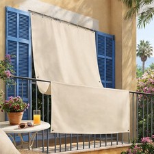 Tenda da Sole Tinta Unita a Caduta con Occhielli Laterali - Tenda da Esterno