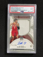 2021-22 Crown Royale Silhouette Patch Auto RPA Jalen Johnson RC /199 PSA 9 JM14