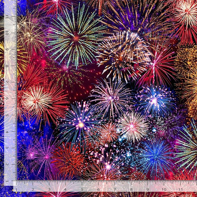 Patriotic Fabric | Lady Liberty Allover Fireworks | Timeless Treasures YARD