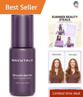 Heat Protectant Spray Compatible with All Hair Types Up to 450F Frizz Control
