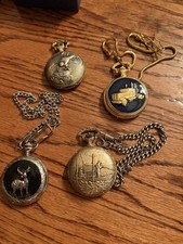 Lot Of 4 Vintage Pocket Watches Untested Needs Battery