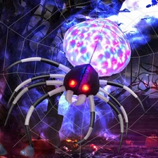 NNECW 105CM Wall Halloween Inflatable Spider with Multi-colour Lights