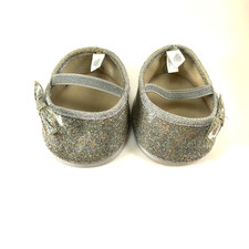 Build A Bear Workshop Silver Glitter Sparkle Mary Jane Shoes w/ Bow
