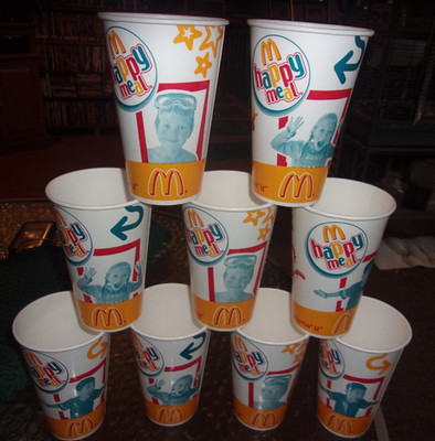 McDonald's 2005 Happy Meal Paper Cups 3 SETS of the 3 VARIETIES Ronald / Kids