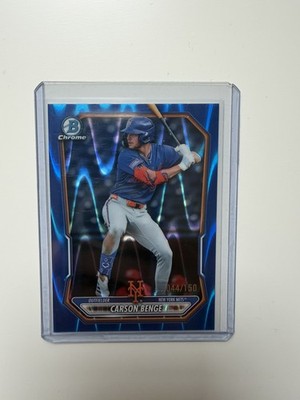2026 Bowman Chrome Carson Benge Blue Raywave /150 Mets Rookie BCP-111