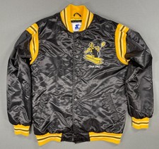 New Starter Steelers Satin Jacket Mens L Black Gold Varsity NFL Quilted NWOT