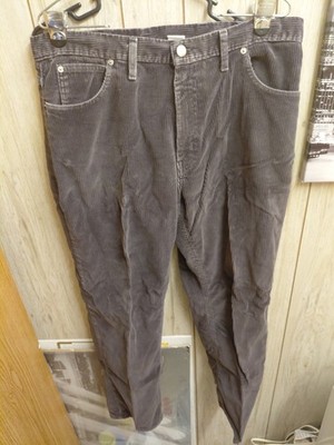 Faded Glory Mens Corduroy Pants 35x28 Charcoal  Cargo Baggy Hip Hop Wide Leg