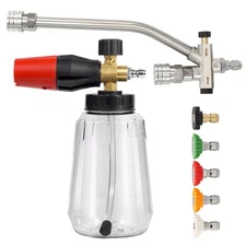 Pressure Washer Foam Cannon with Dual-Connector Double Tip Attachment Dual La...