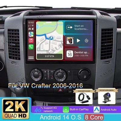 DAB+13'' 4+64G 2K Android 15 Autoradio CarPlay Navi Kam Für VW Crafter 2006-2016