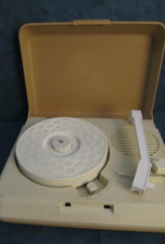 Vintage Vanity Fair by Ertl tan plastic portable record player