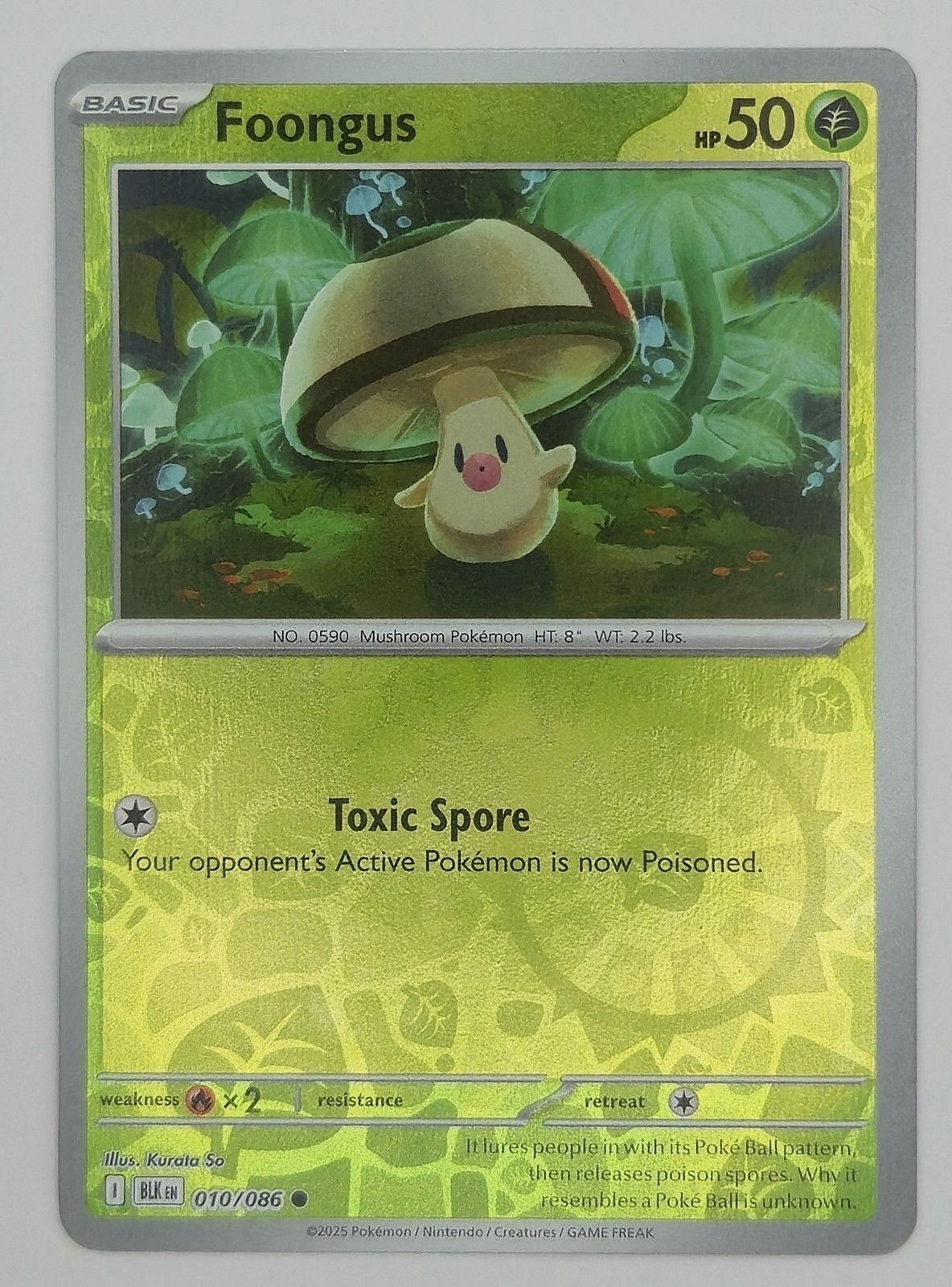 Foongus 010/086 Reverse Holo Common Black Bolt Pokemon TCG NM