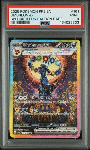 2025 Pokemon Prismatic Evolutions Umbreon Ex Special Illustration Rare  PSA 9