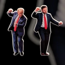 3" Trump JD Vance Victory Dancing Fridge Magnets MAGA Dance Garbage Fun Decor US