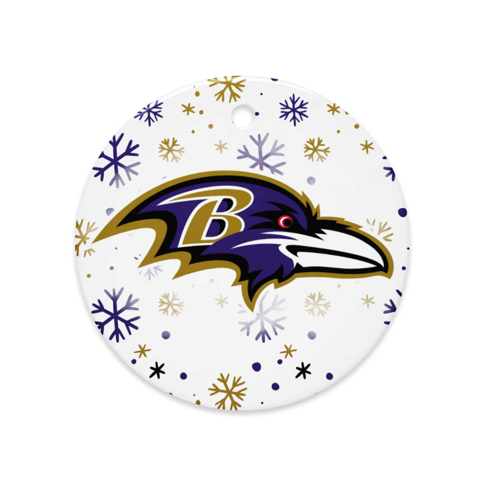 Baltimore Ravens Christmas Tree Holiday Flat Ornament