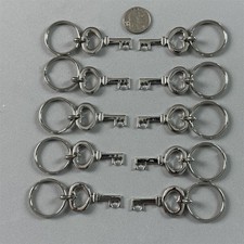 Lot Of 10 Heart Shape Skeleton Keys Silver Tone Charm Keychain Key Ring 54990