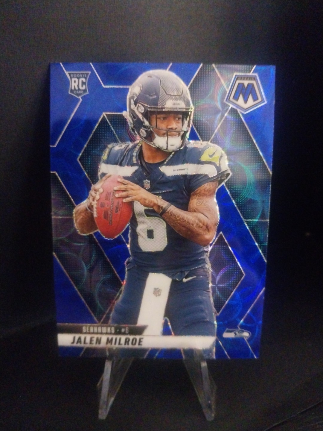2025 Panini Mosaic #322 Jalen Milroe Rookie Blue Scope - Seattle Seahawks