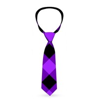 Necktie Standard - Diagonal Buffalo Plaid Black/Blue (Us Import) ACC NEU