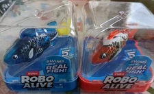 Robo Alive Robo Fish Series 2 (Red/Blue 2 Pack) Robotic Swimming Fish Water