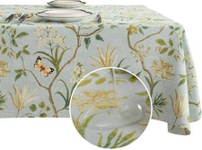 Waterproof Vinyl Tablecloth Flannel Backed Wipeable Outdoor Picnic Table Cover