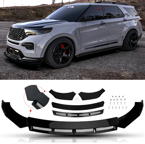 For Ford Explorer ST Front Bumper Lip Spoiler Chin Splitter Body Kit Gloss Black
