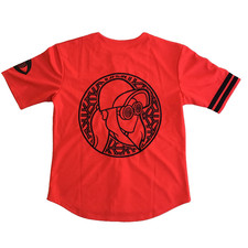Rezz Men Red Baseball Jersey Small Button Up Festival Rave Merch