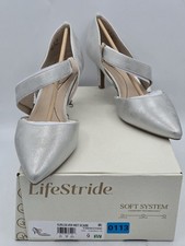 New - Life Stride Suki Women's Pumps Heels Silver Met Scarb- Sz 9 W Wide
