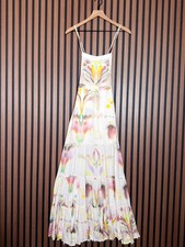 Free People Dress XS Womens White Sunny Cocktail Maxi Floral Flowy Tiered